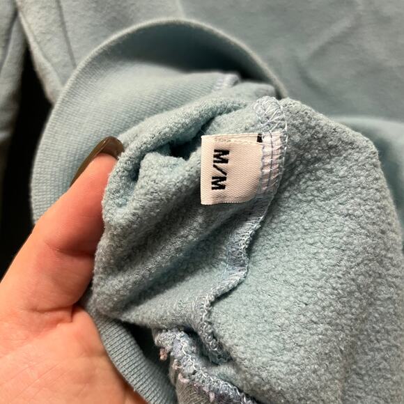 Happiness Is... the Beach Teal Blue Crew Neck Pullover Sweatshirt Size Medium - Picture 6 of 6